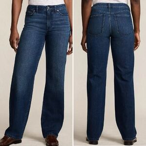Land's End Soft Denim Mid Rise Relaxed Straight Leg Jeans Sz 10 Tall